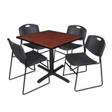 Cain Cain,36",Square Brkrm Table,4 Zeng Chrs TB3636CH44BK