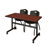 Kobe FlipTop Trng Table,Kobe 48",2 M Chairs MKFT4824CH47BK
