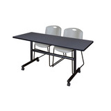Kobe FlipTop Trng Table,Kobe 60",2Zeng Chairs MKFT6024GY44GY