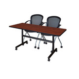 Kobe FlipTop Table,w/2Cadence Chairs,60"x30" MKFT6030CH23BK