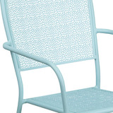 Flash Furniture Blue Patio Chair-Square Back CO-2-SKY-GG