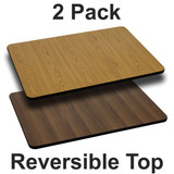 Flash Furniture Reversible Top,Natural/Walnut,30x42",PK2 2-XU-WNT-3042-GG