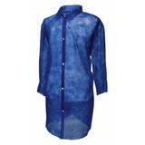 Action Chemical Disp. Lab Coat,L,Polypropylene,Blue,PK30 PP110B-L