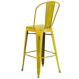 Flash Furniture Distressed Yellow Metal Stool,PK4 4-ET-3534-30-YL-GG