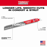 Milwaukee Tool Reciprocating Saw Blade,Carbide,Metal 48-00-5352
