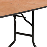 Flash Furniture Fold Table,Wood,Half Round,60" YT-WHRFT60-HF-GG