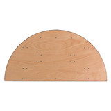 Flash Furniture Fold Table,Wood,Half Round,60" YT-WHRFT60-HF-GG