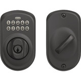 Schlage Plymouth Matte Black Electronic Lock Keypad Deadbolt BE365VPLY622 247836