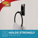 Command Bath Matte Black Adhesive Towel Ring, 2 Strips BATH52-MB-ESF 243408