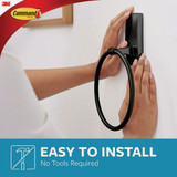 Command Bath Matte Black Adhesive Towel Ring, 2 Strips BATH52-MB-ESF 243408