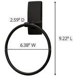 Command Bath Matte Black Adhesive Towel Ring, 2 Strips BATH52-MB-ESF 243408