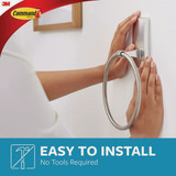 Command Bath Satin Nickel Adhesive Towel Ring, 2 Strips