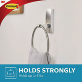 Command Bath Satin Nickel Adhesive Towel Ring, 2 Strips BATH52-SN-ESF 244754