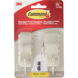 Command Medium Brushed Nickel Decorative Hook, 2 Hooks, 4 Strips 17034BN-2ES 224749