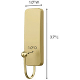 Command Medium Satin Brass Decorative Hook , 2 Hooks, 4 Strips 17034BR-2ES 225076
