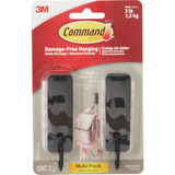 Command Medium Matte Black Decorative Hook, 2 Hooks, 4 Strips 17034MB-2ES 227037