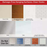 Command Medium Wire Hook, Clear, 2 Hooks, 3 Strips