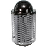 Global Industrial Outdoor Diamond Steel Trash Can With Dome Lid & Base 36 Gallon