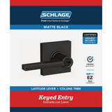 Schlage Latitude Lever Matte Black Keyed Entry Lock with Collins Trim