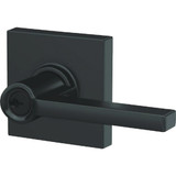 Schlage Latitude Lever Matte Black Keyed Entry Lock with Collins Trim F51AGLAT622COL 211066