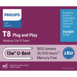 Philips InstantFit 32W Equivalent U-Bent T8 Type A Daylight LED Tube Light Bulb