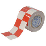 Brady Floor Tape,Red/White,4 inx100 ft,Roll 121918