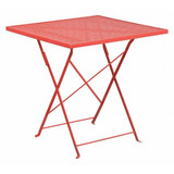 Flash Furniture Red Folding Patio Table,28SQ CO-1-RED-GG