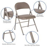 Flash Furniture HERCULES Series Double Braced Gray,PK4 4-HA-F003D-GY-GG