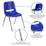 Flash Furniture Navy Plastic Stack Chair,PK5 5-RUT-18-NVY-CHR-GG