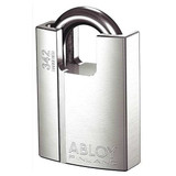 Abloy Keyed Padlock,1 in,Rectangle,Silver PL342B-KD