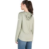 Berne Women's Large Heathered Seagrass Long Sleeve Hooded UPF Sun Shirt WSH13HSEAR440 742522