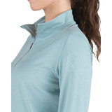 Berne Women's Large Heathered Eggshell Blue Midweight UPF Quarter-Zip Shirt WSH14HESBR440 749427
