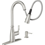 Moen Nolia 1-Handle Pull-Down High Arc Kitchen Faucet, Spot Resistant Stainless 87071SRS 412778