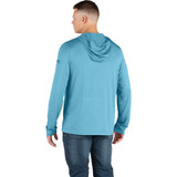 Berne Men's XL Heathered Blue Jay Long Sleeve Hooded UPF Sun Shirt