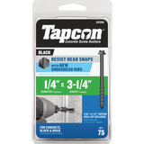 Tapcon 1-4 In. x 3-1-4 In. Black Hex Washer Concrete Screw Anchor (75 Ct.) 24394 226450