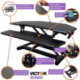 Victor Technology Standing Desk Converter,36 in W,Black DCX650