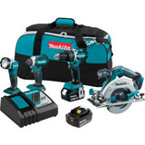 Makita LXT Cordless 4-Pc. Combo Kit 5.0Ah 18V Lithium-Ion Brushless 5000RPM