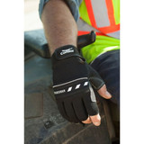 Condor Mechanics Gloves,3-Finger,Black,2XL,PR 2XRW6