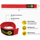 Wrap-It Storage Quick-Straps 9 In. Red Weatherproof Hook & Loop Strap (4-Pack) 104-BS-9RE 535659