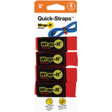 Wrap-It Storage Quick-Straps 9 In. Red Weatherproof Hook & Loop Strap (4-Pack) 104-BS-9RE 535659