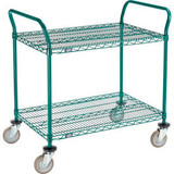 Nexel 2 Shelf Utility Cart Poly-Green36""W x 24""D x 39""H Poly Casters4 Swivel