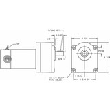 Dayton Gearmotor,152 RPM,30 Torque,90 VDC,TENV 1LPX8