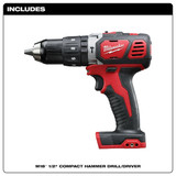 Milwaukee Tool Cordless Hammer Drill,Bare Tool,18.0V 2607-20