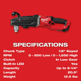 Milwaukee Tool Drill,Cordless,2,000 RPM,18V DC 2809-20