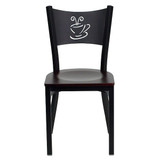 Flash Furniture Restaurant Chair,Blk Coffee,Mah Seat XU-DG-60099-COF-MAHW-GG