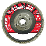 Saber Tooth Ceramic Flap Discs, 4 1/2 in, 80 Grit, 5/8 Arbor, 13,000 rpm Pack of 10