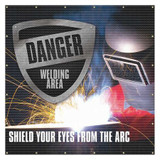 Accuform Welding Curtain, 6 ft W, Printed, Red PWD100RD