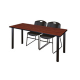 Kee Kee,Training Table,2 Zeng Chrs,66"x24" MT6624CHBPBK44BK
