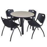 Kee Kee,36",Round Breakroom Table,4 M Chrs TB36RNDPLBPBK47BK