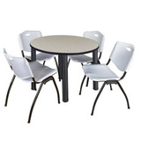 Kee Kee,36",Round Breakroom Table,4 M Chrs TB36RNDPLBPBK47GY